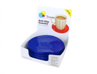 Anti-slip matten rond display geel  25 st