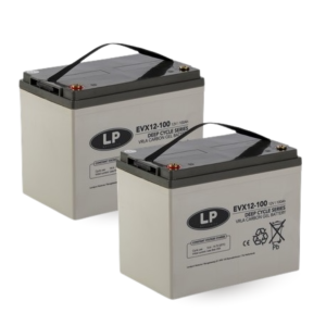 Landport (LP) EVX12100 Deep Cycle 12 v 100ah AGM / GEL / Carbon technologie accu set (2 stuks)