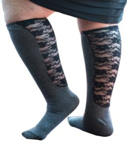 Sportsok met mesh panel zwart / paars 41 - 43