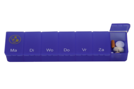 Pillendoos 1 week transparant blauw NL